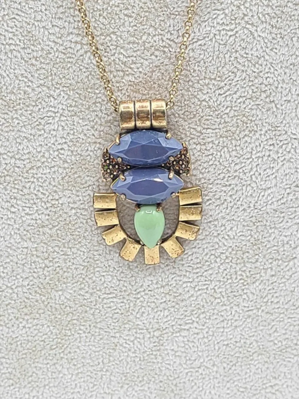 J Crew Gold Tone Boho Pendant Necklace
